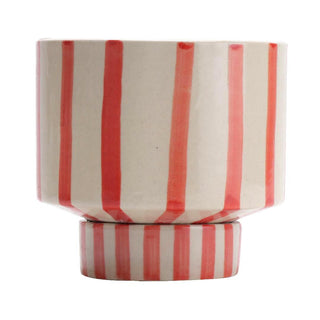 Red Striped Planter Pot ( 2 piece ) - Perilla Home