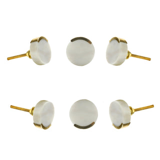 Set Of Six Round Marble Knobs - Perilla Home