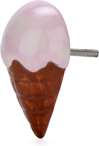 Decorative Ice Cream Shape Ceramic Knobs ( Set of 6 )