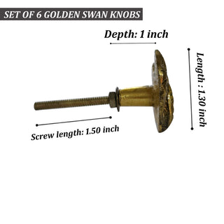 Gold Swan Brass Knobs (Set of 6 )
