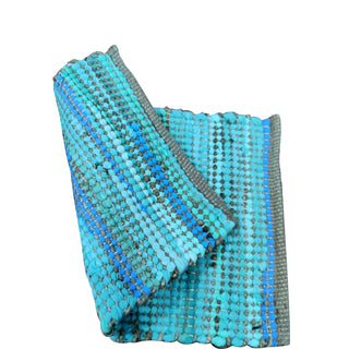 Perilla home Handmade Turquoise chindi Rug (24 x 36 inch)