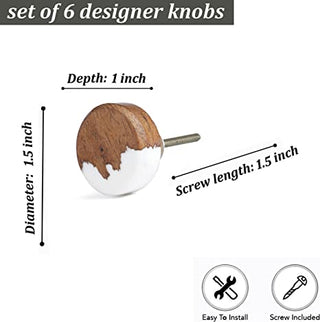 Vienna Brown Wooden Knobs (Set of 6)