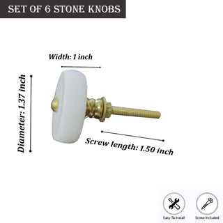 Tyre  white Stone Knobs set of 6