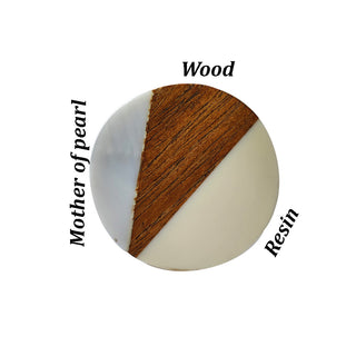 Mother of Pearl Wooden Knobs (Set of 6)